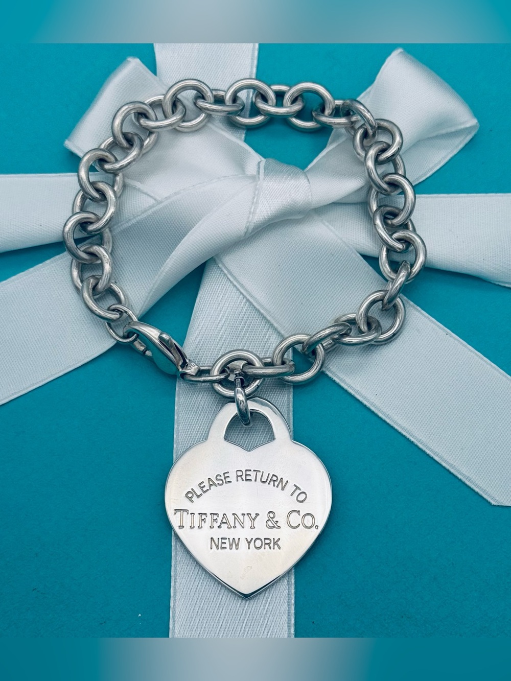 Return To Tiffany Co Retired SS XL RTT Charm Bracelet 8.25” EUC